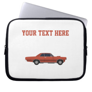 Custom Text Vintage Retro Muscle Car Laptop Sleeve