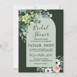 Custom Text Watercolor Floral Bridal Shower Invitation