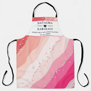 Custom Text, watercolor Kitchen Apron