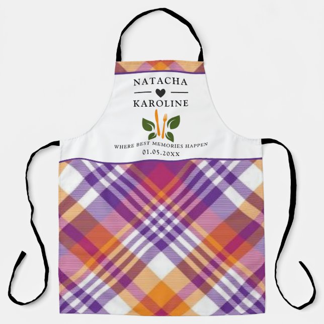 Custom Text, watercolor  Kitchen Apron (Front)