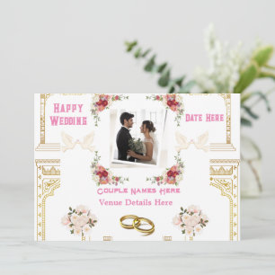 Custom Text Wedding Bridal Marriage Invitations
