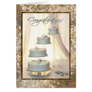 Custom Text Wedding Cake Congratulations Card