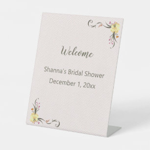 Custom Text Welcome Sign with Floral Flourishes