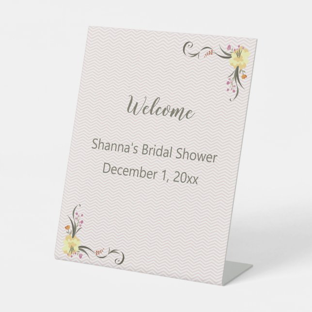 Custom Text Welcome Sign with Floral Flourishes (Front)
