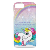Custom Text/ White Unicorn Rainbow Glitter Sequins