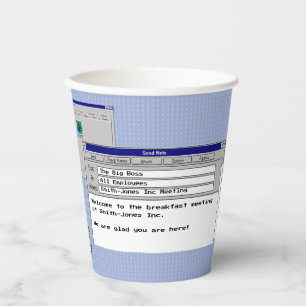 Custom Text Windows 95 Computer Business Meeting Paper Cups