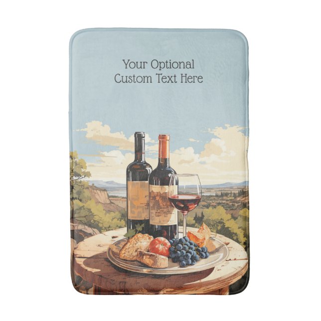 Custom Text Wine Lover's Bath Mat (Front Vertical)
