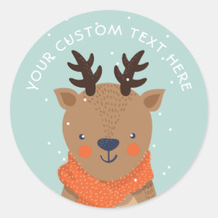 Custom text Winter Deer stickers