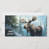 Custom Text Winter Moose