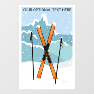 Custom Text Winter Skiing