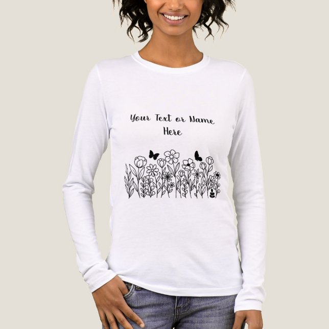 Custom Text with Flowers Tri-Blend Shirt (Front)