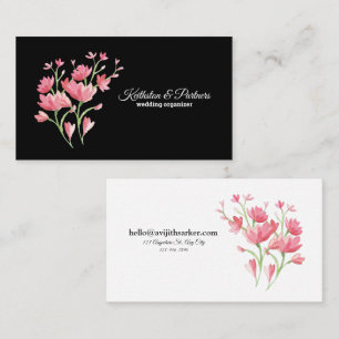 Custom text With Watercolor Modern Floral   Business Card