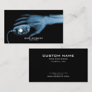 CUSTOM TEXT - X-Ray Skeleton Hand & Computer Mouse Business Card