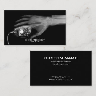 CUSTOM TEXT - X-Ray Skeleton Hand & Computer Mouse Business Card