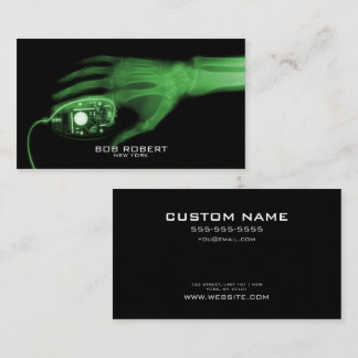 CUSTOM TEXT - X-Ray Skeleton Hand & Computer Mouse Business Card