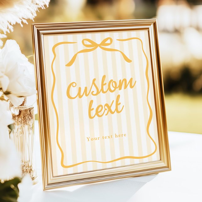 Custom Text Yellow Stripes Table Sign (Creator Uploaded)