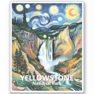 Custom Text Yellowstone Falls Van Gogh Colorful