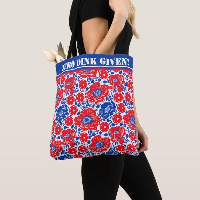 Custom text Zero Dink Given Pickleball Tote Bag (Close Up)