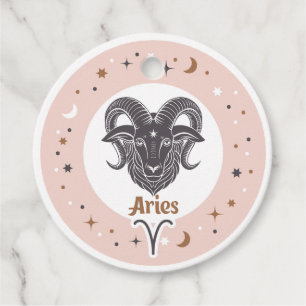 Custom Text Zodiac Sign Aries Favour Tags