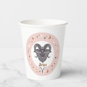 Custom Text Zodiac Sign Aries Paper Cups
