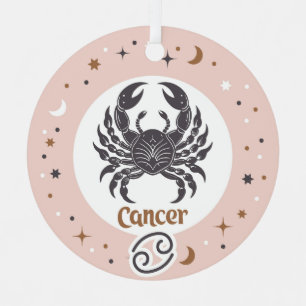 Custom Text Zodiac Sign Cancer Metal Tree Decoration