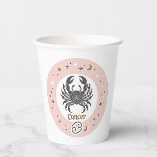 Custom Text Zodiac Sign Cancer Paper Cups
