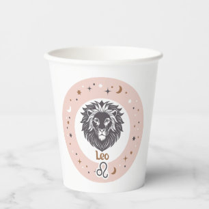 Custom Text Zodiac Sign Leo Paper Cups
