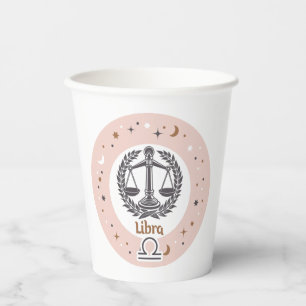 Custom Text Zodiac Sign Libra Paper Cups