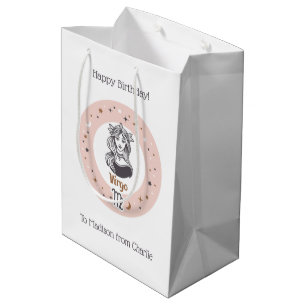 Custom Text Zodiac Sign Virgo Medium Gift Bag