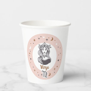 Custom Text Zodiac Sign Virgo Paper Cups