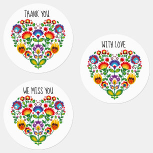 Custom text💗Cute polish Folk Wycinanki heart