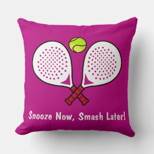 Custom text🎾Padel Rally Wrap hot pink Cushion