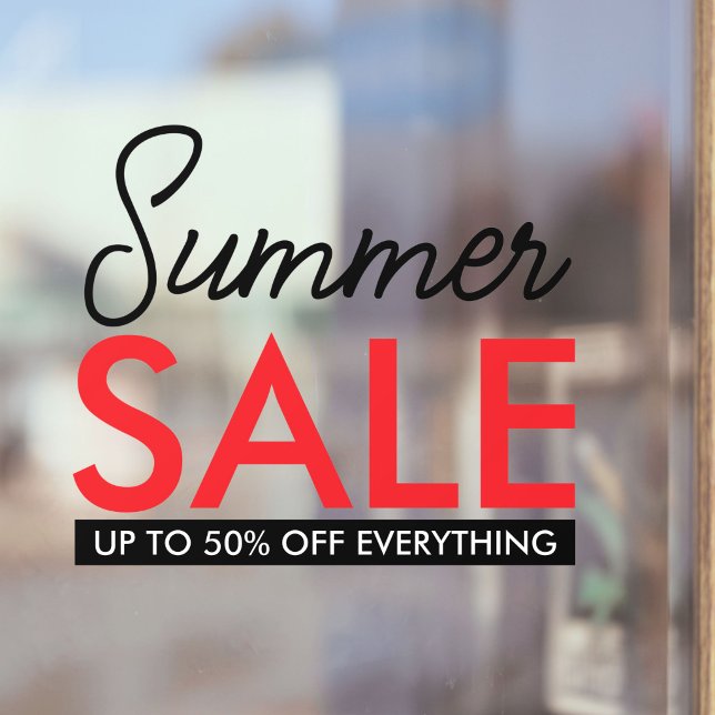 Custom Texts Red Sale Elegant Script Store Signage (Creator Uploaded)