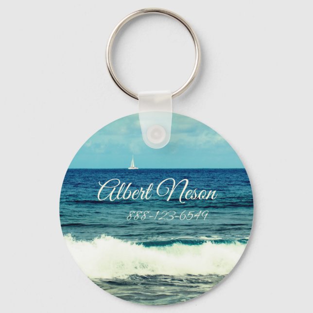 Custom Texts | Sailing Boat Key Ring (Front)
