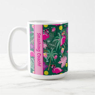 Custom text🤩Tropical party with pickleball, Coffee Mug