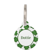 Custom Textured Clovers Pet ID Tag