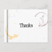 Custom Thank Grunge Coffe Stain Postcard