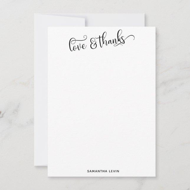 Custom Thank You 2 - Love & Thanks Card (Front)