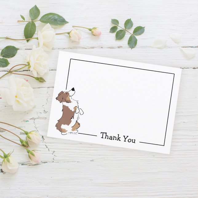 Custom Thank You Aussie Cute Dog Note Card (Creator Uploaded)