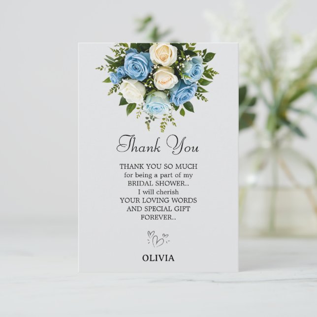 Custom Thank You Card with Floral Design (Standing Front)