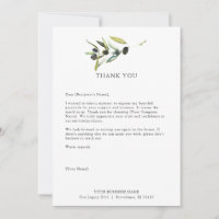 Custom Thank You Cards for Business Olive