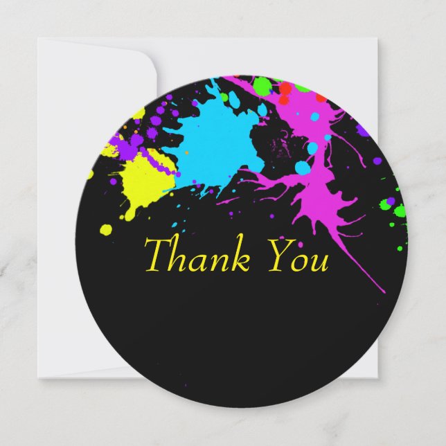 Custom Thank You Cards, Paint Splatter (Front)