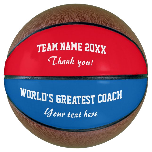 Custom thank you coach basketball ball (Front)