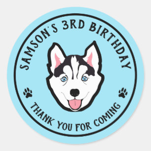 Custom Thank You Dog Party Stickers