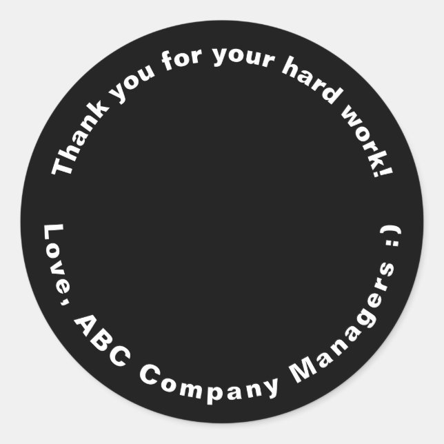 Custom Thank You Employee Appreciation Day Gifts Classic Round Sticker (Front)