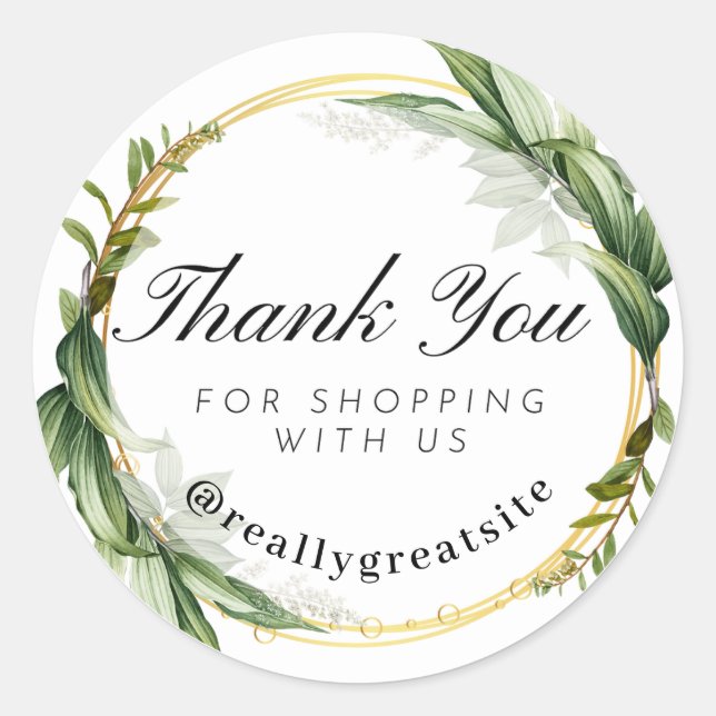 Custom Thank You For Shopping with us - Business Classic Round Sticker (Front)