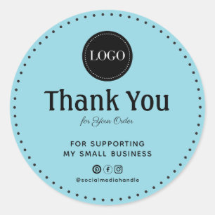 Custom Thank You For Supporting My Small Business Classic Round Sticker