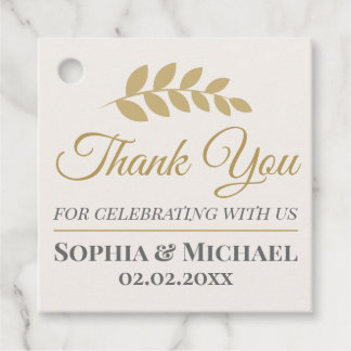 Custom Thank You for Wedding Elegant Template Favour Tags