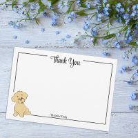 Custom Thank You Goldendoodle Puppy Note Card