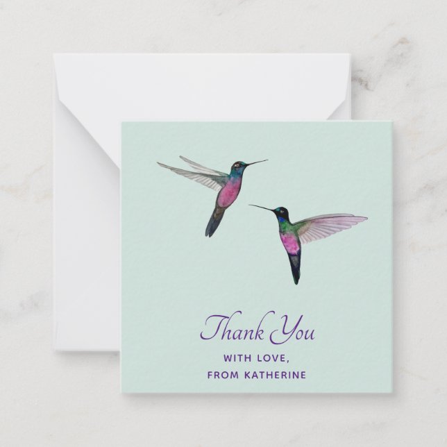 Custom Thank You Hummingbird Card (Front)